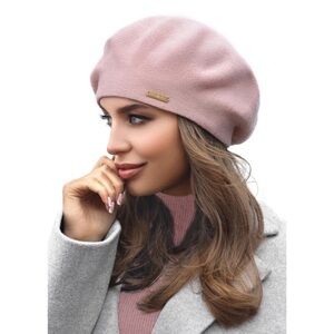 Pink - Warm Lined Wool Knit Berets - French Paris Hat For Women new